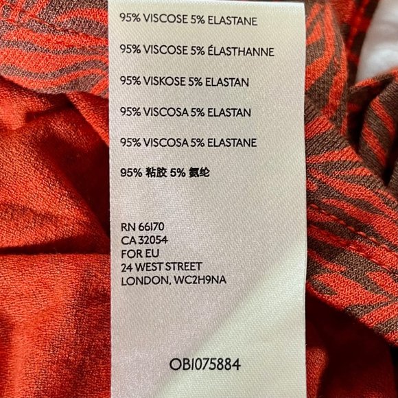 Free People Coco Printed Tank Top in Burnt Orange Combo (L) New With Tags - Picture 6 of 8